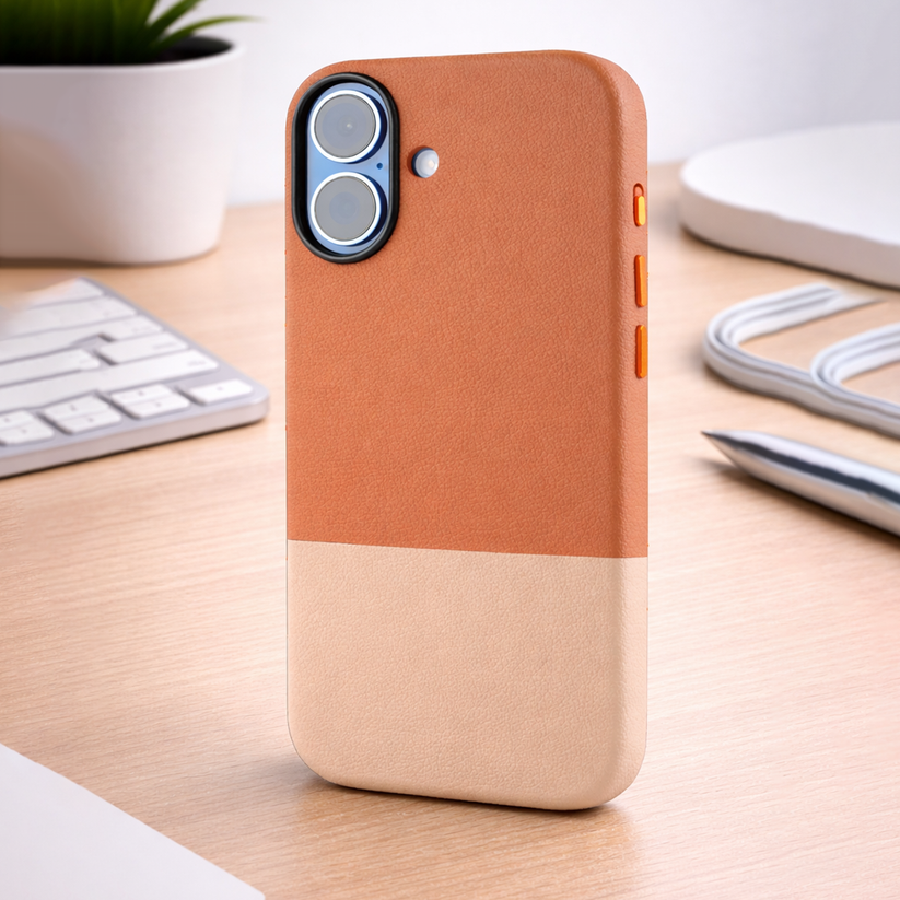 TEKNE DualTone Vegan Leather Case for iPhone 17-Brown Get best offers for TEKNE DualTone Vegan Leather Case for iPhone 17-Brown