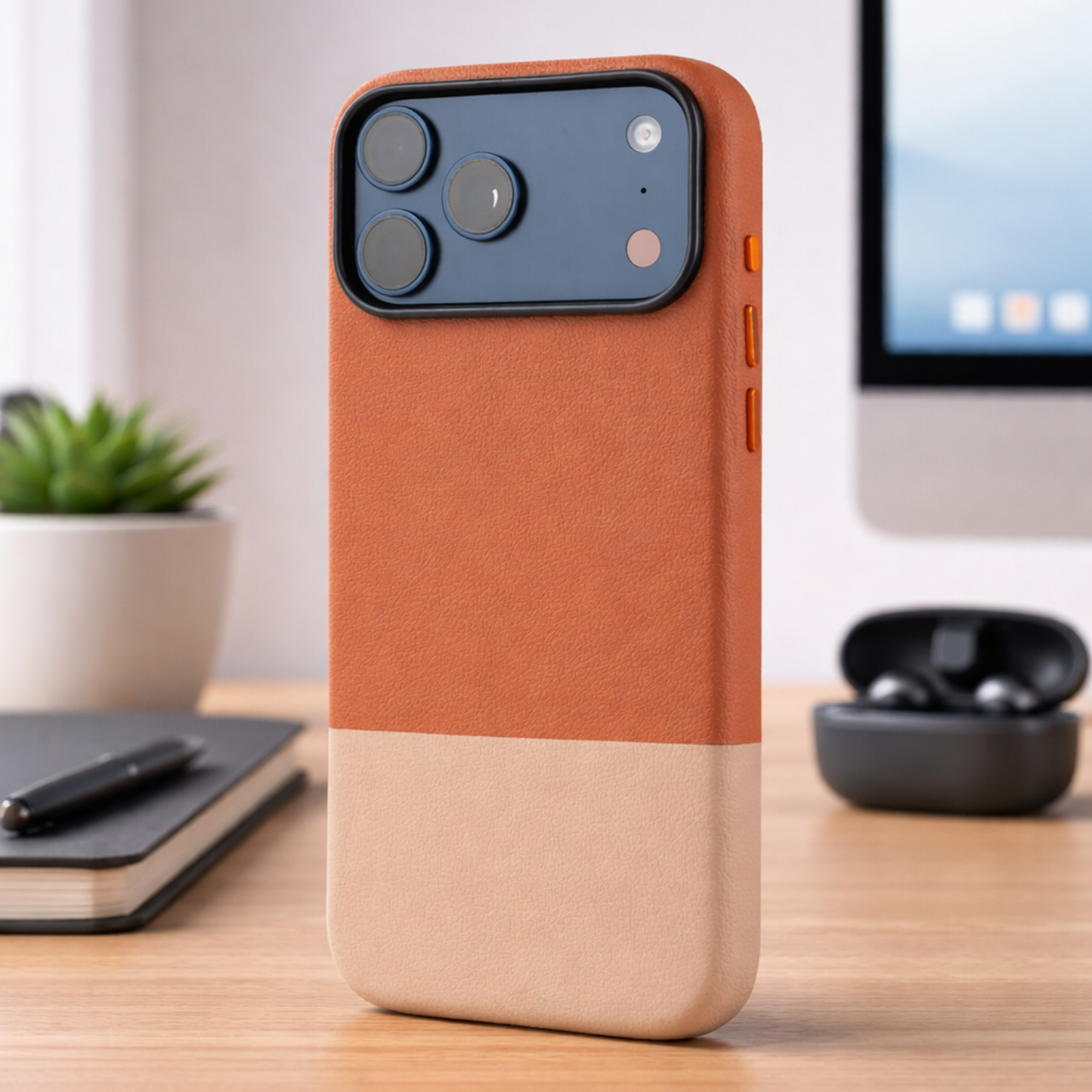 tekne-dualtone-vegan-leather-case-for-iphone-17-pro-max-brown