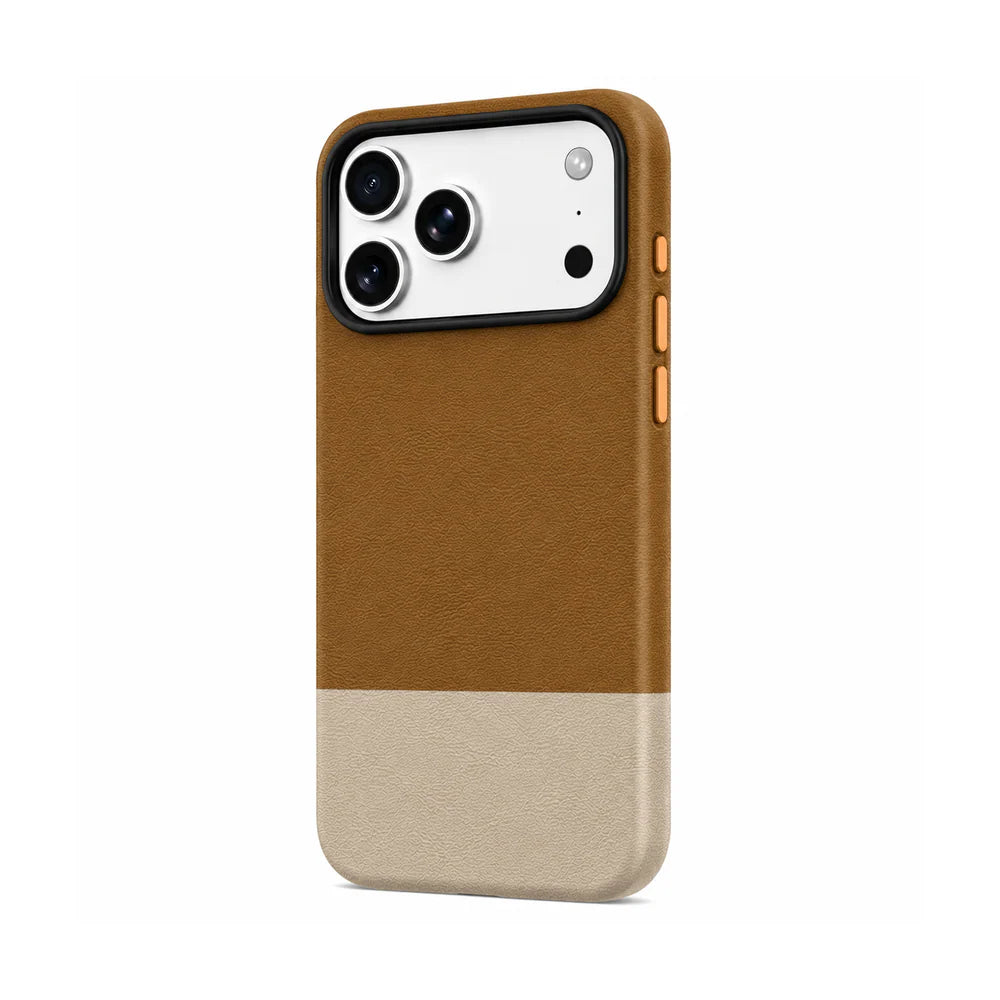 TEKNE DualTone Vegan Leather Case for iPhone 17  Pro Max-Brown