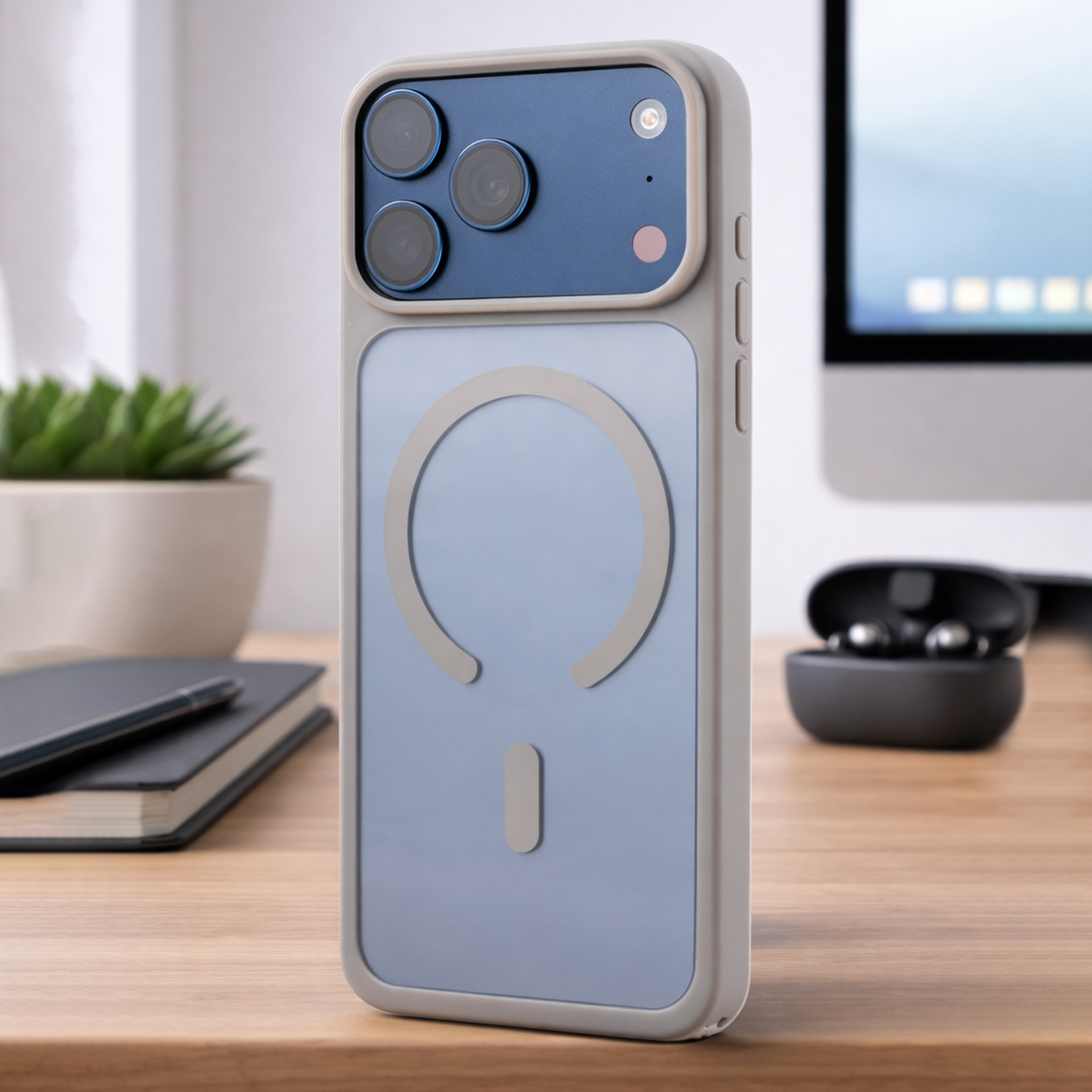 TEKNE Hybrid Protective case   for iPhone 17 Pro Max-Grey