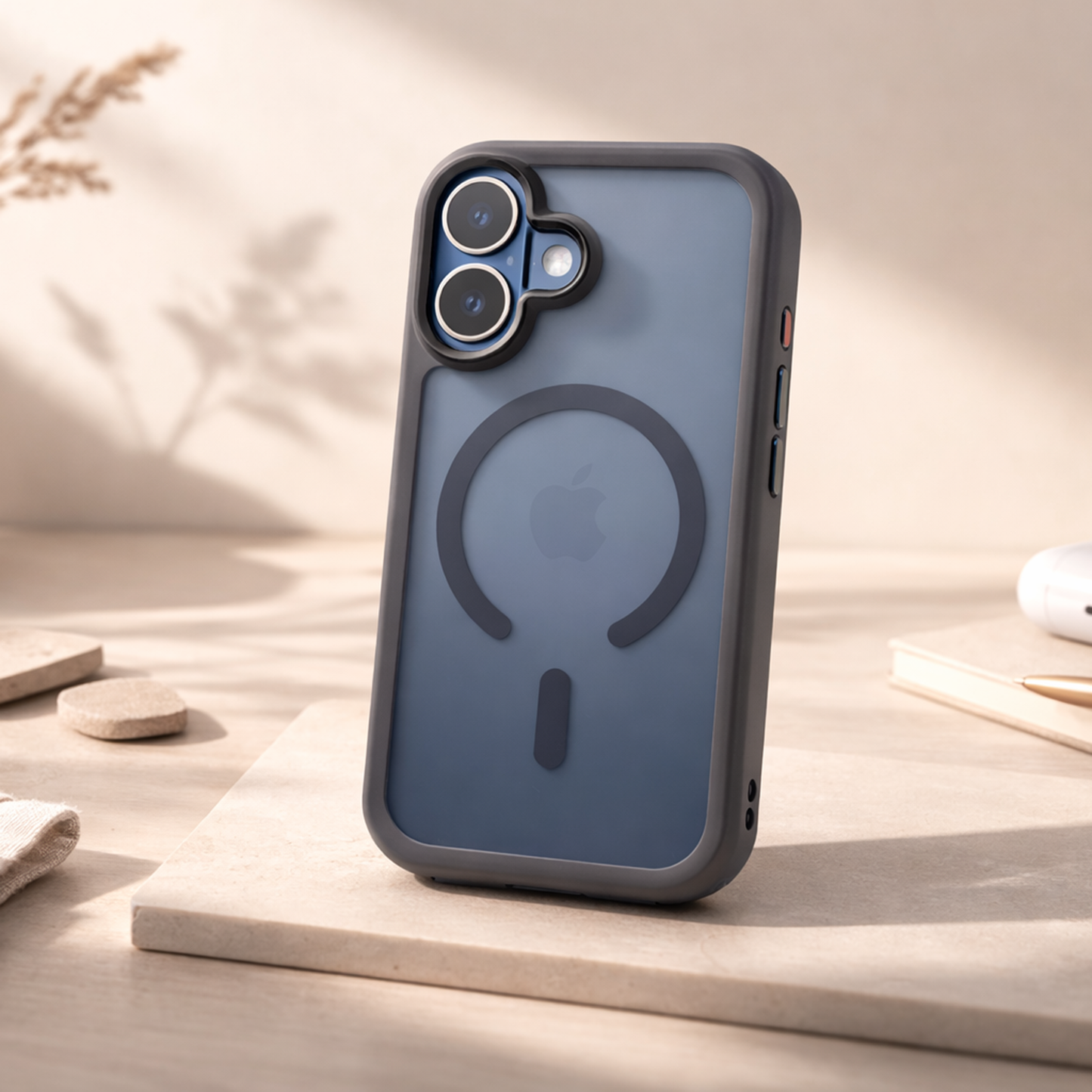 TEKNE Hybrid Frost Matte case   for iPhone 17-Black