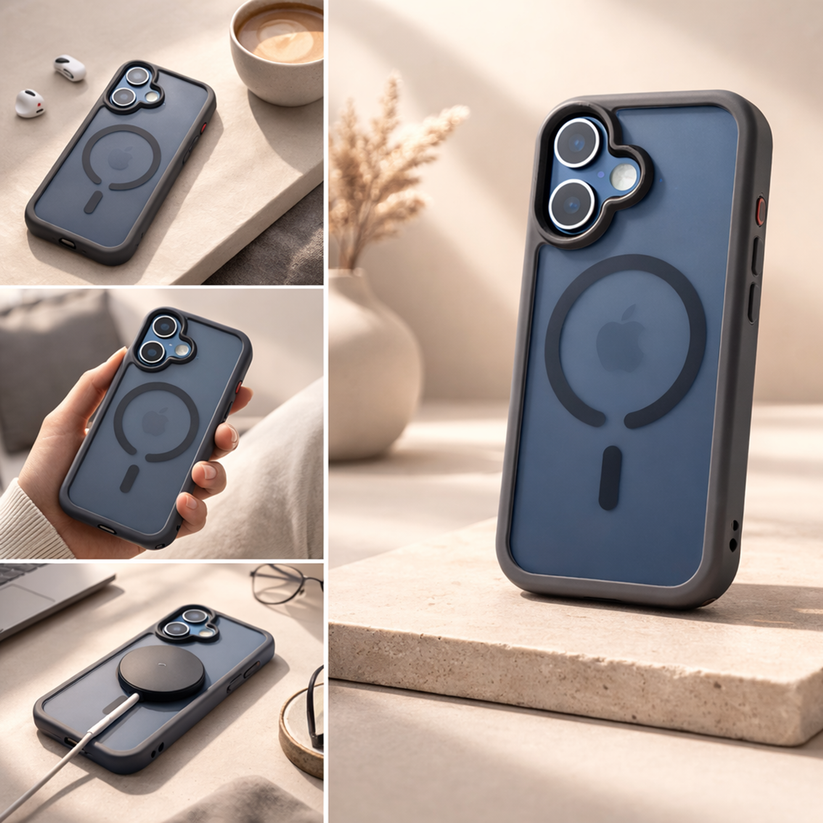 TEKNE Hybrid Frost Matte case   for iPhone 17-Black Get best offers for TEKNE Hybrid Frost Matte case   for iPhone 17-Black