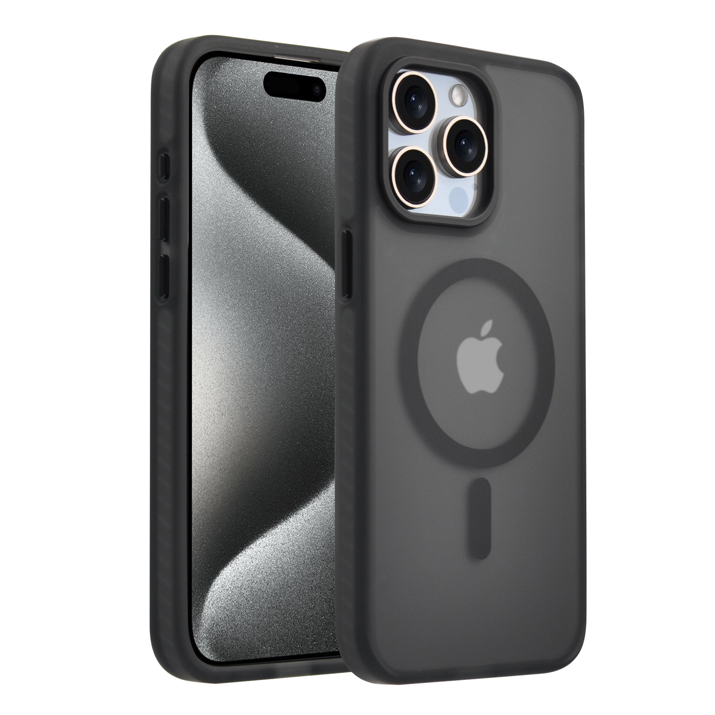 Pulse TPU TPE PC shockproof case for iPhone 15 Pro Max-Black