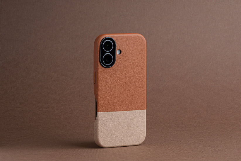 TEKNE DualTone Vegan Leather Case for iPhone 17-Brown Get best offers for TEKNE DualTone Vegan Leather Case for iPhone 17-Brown