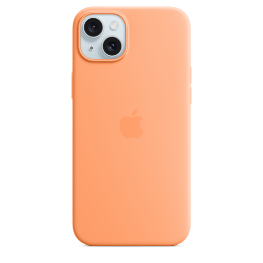 iPhone¬†15¬†Plus Silicone Case with MagSafe - Orange¬†Sorbet