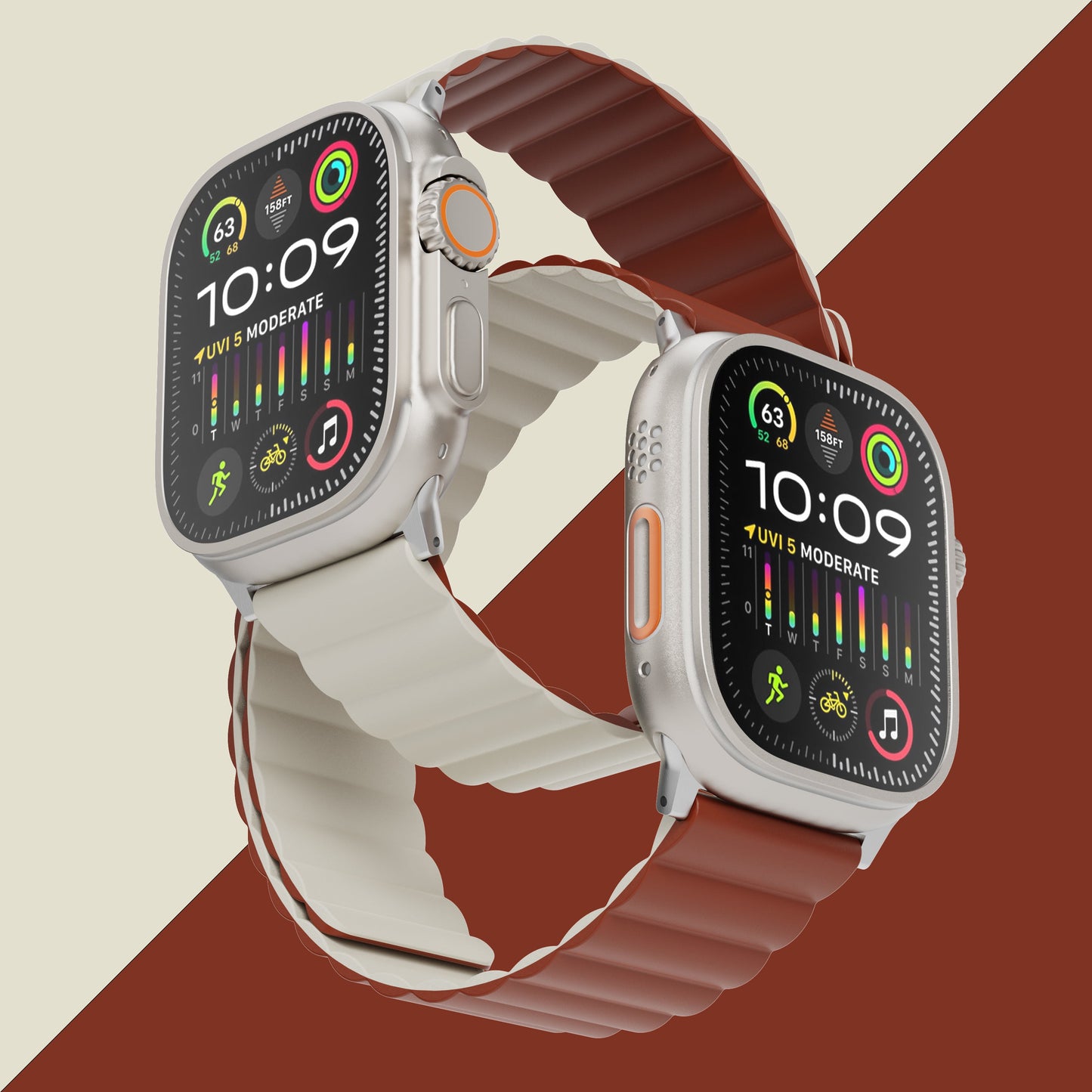 TEKNE Reversible Classic Silicone Magnetic Band | Dual-Sided, Magnetic, Waterproof Strap 