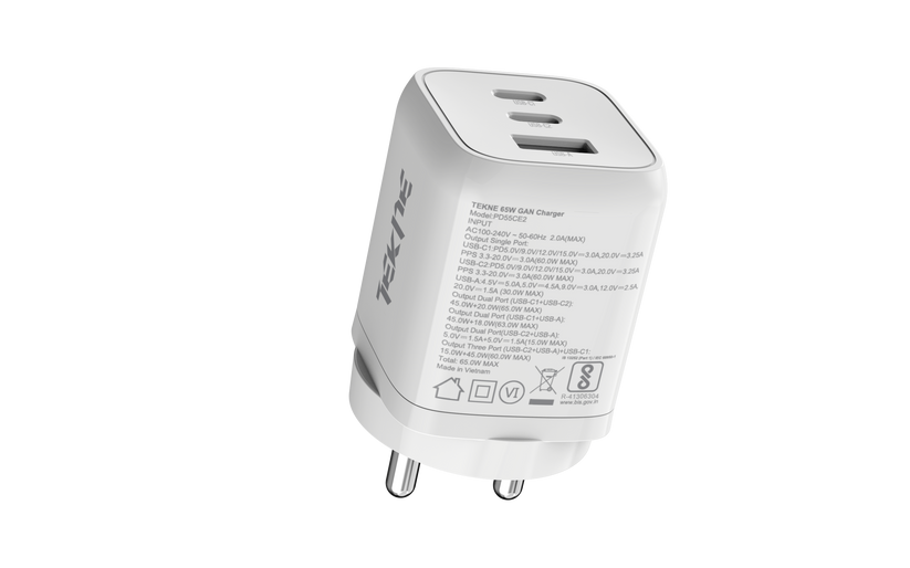TEKNE 65W Triple Port GaN Charger Get best offers for TEKNE 65W Triple Port GaN Charger
