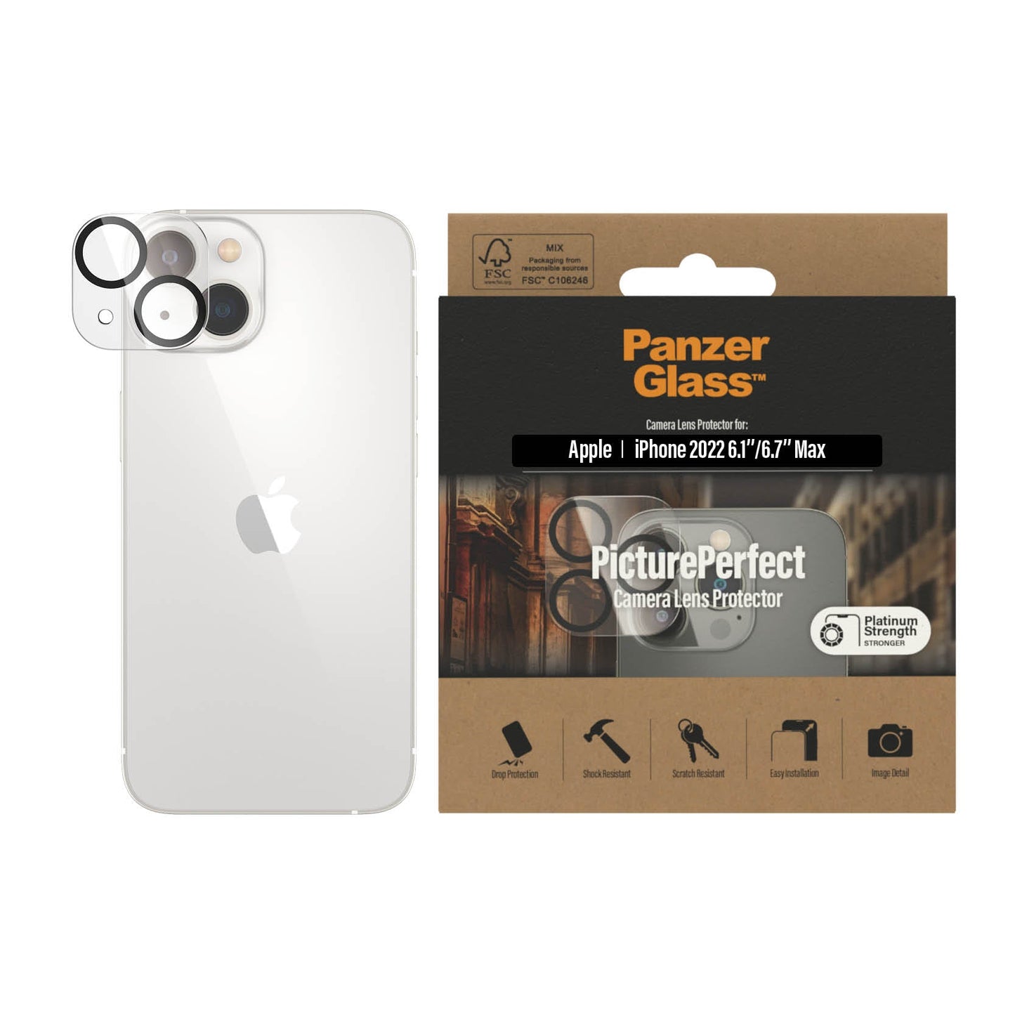 PanzerGlass™ Picture Perfect Camera Lens Protector for iPhone 14 Pro, iPhone 14 Pro Max - Clear