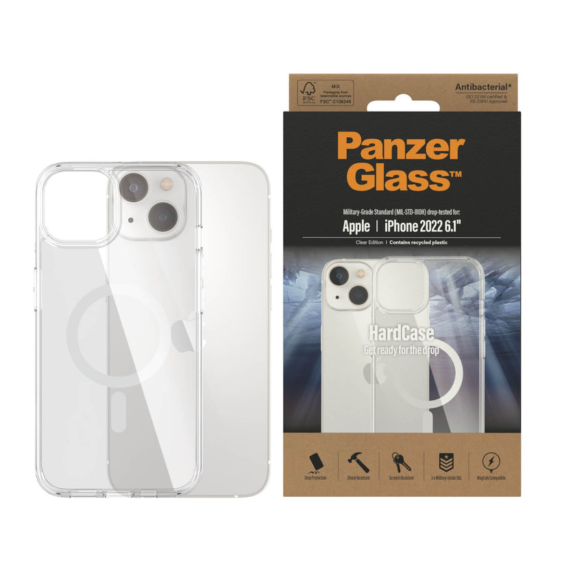 PanzerGlass™ HardCase MagSafe Compatible Apple iPhone 14 | 13 | Clear | Transparent - 409