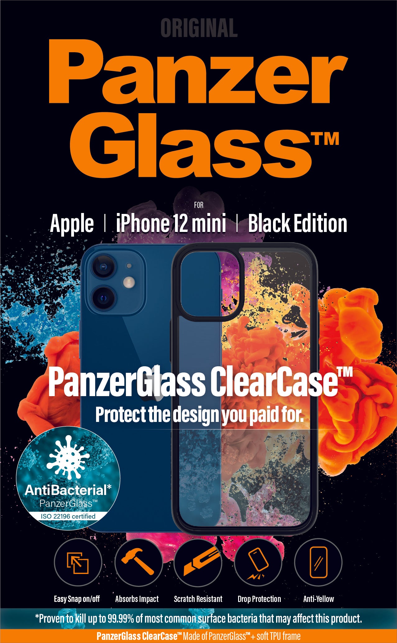 PanzerGlass ClearCase for iPhone 12 mini - Black