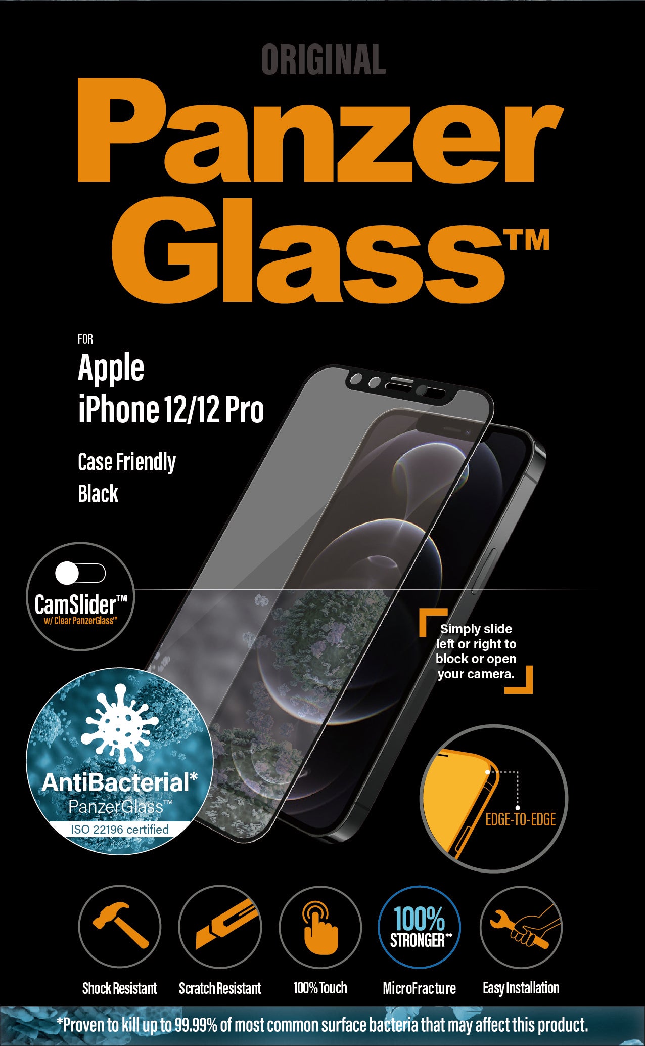 PanzerGlass for iPhone 12/12 Pro CF CamSlider AB - Black