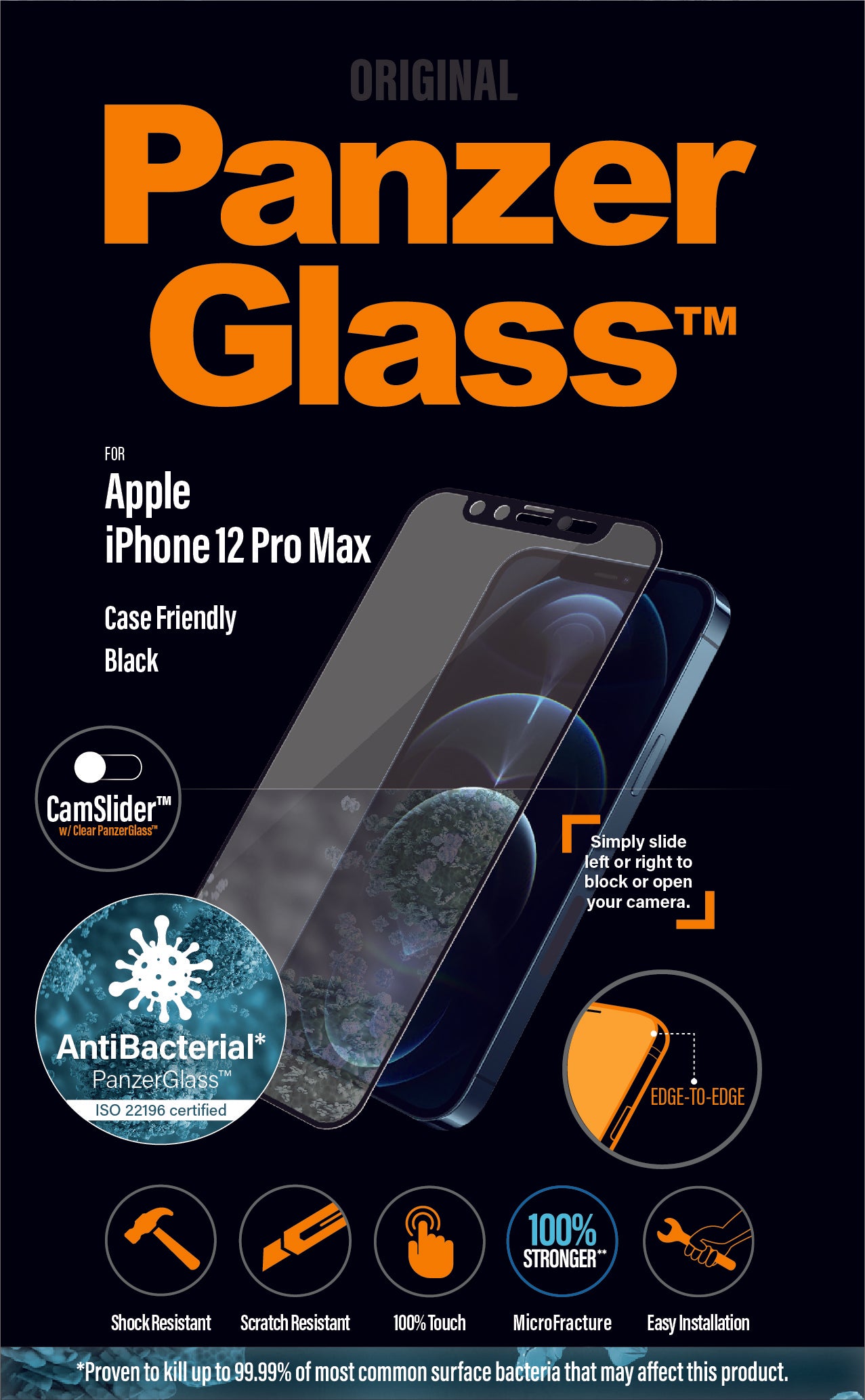 PanzerGlass for iPhone 12 Pro Max CF CamSlider AB - Black