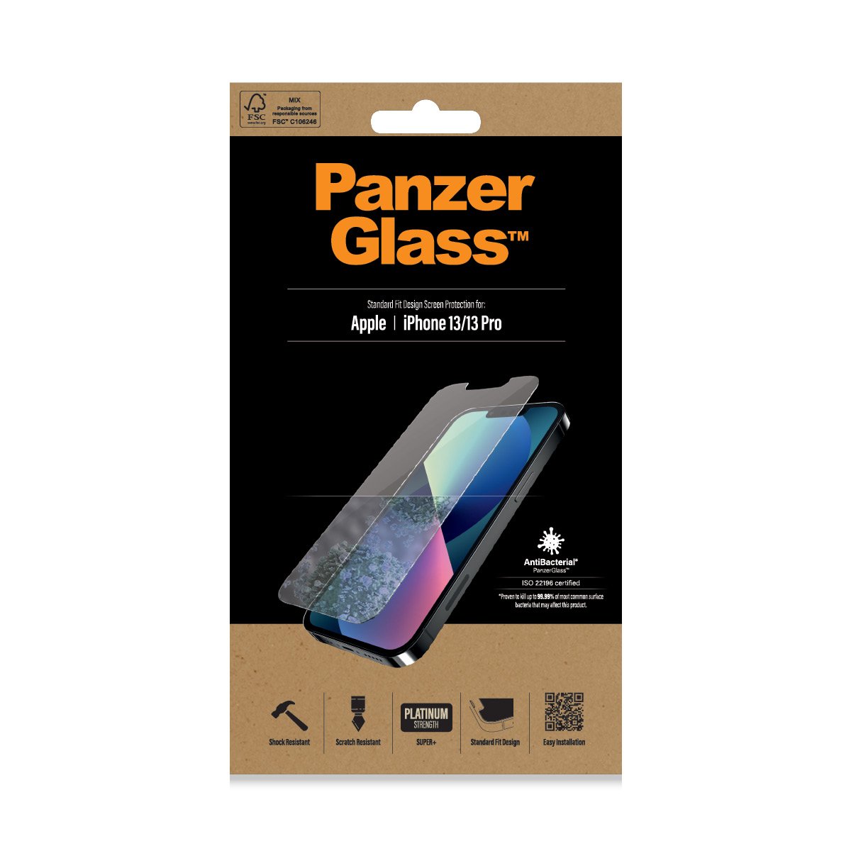 PanzerGlass iPhone 13/13 Pro AntiBacterial Screen Protector
