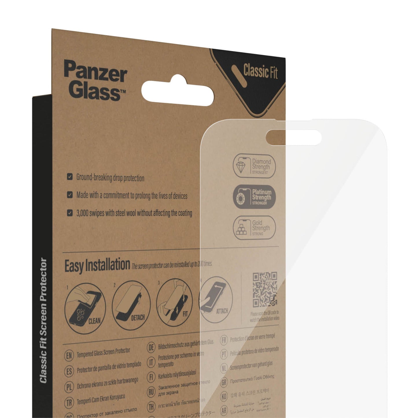 PanzerGlass™ Classic Fit Screen Protector for iPhone 14 Pro - Clear