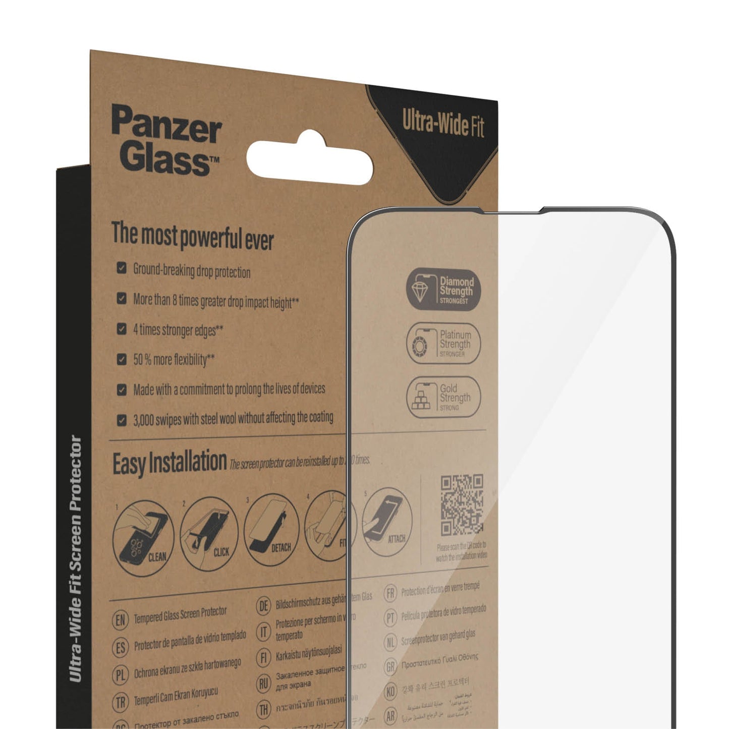 PanzerGlass™ Ultra-Wide Fit Screen Protector for iPhone 14, iPhone 13/13 Pro - Clear