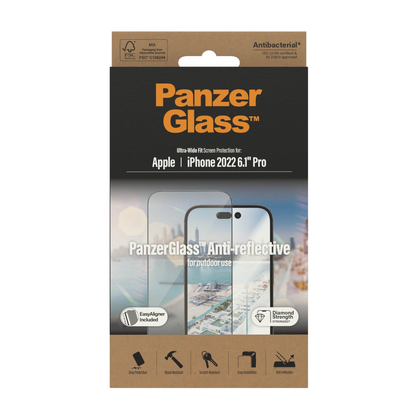 PanzerGlass™ Anti-Reflection Ultra-Wide Fit Screen Protector for iPhone 14 Pro - Anti-Reflection