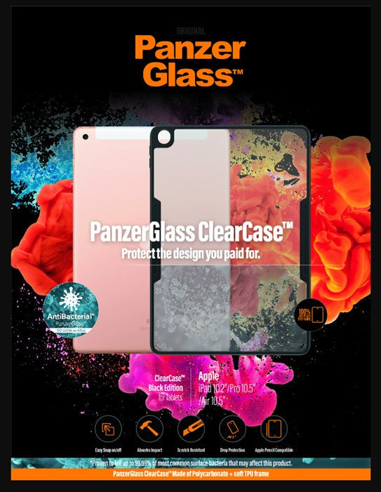 PanzerGlass iPad ClearCase Black Edition for iPad 10.2"/Pro 10.5"/Air 10.5" - AB