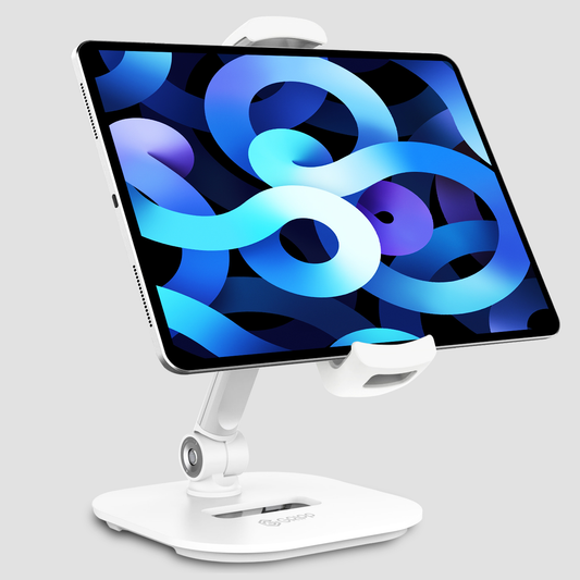 GRIPP Table Top Pivot Stand (aluminium) - White/Silver