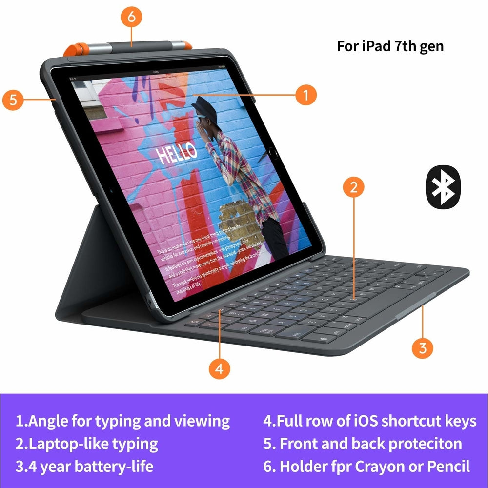 Logitech SLIM FOLIO - Keyboard case with Bluetooth for iPad