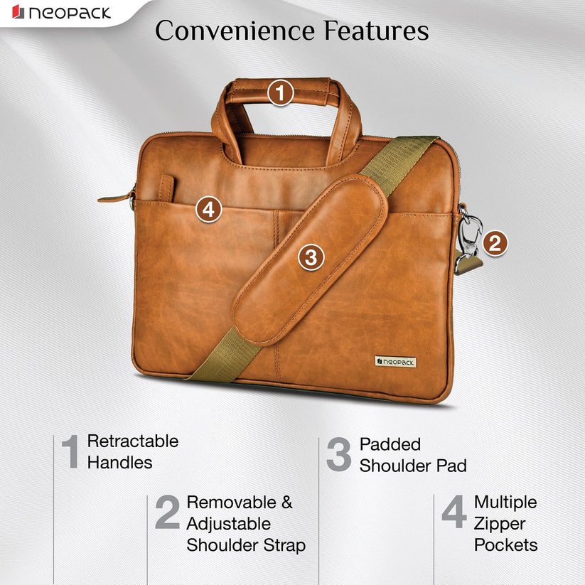 Neopack Leather Sleeve Bag for all 13.3-inch Laptops & MacBook - Tan Get best offers for Neopack Leather Sleeve Bag for all 13.3-inch Laptops & MacBook - Tan