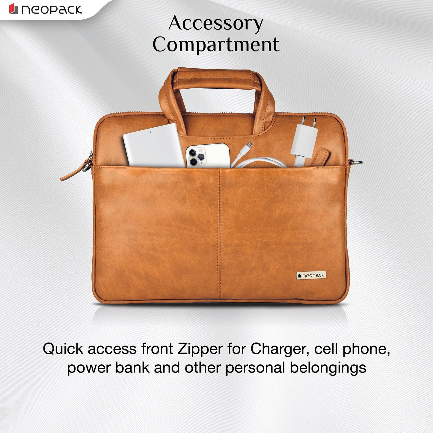 Neopack Leather Sleeve Bag for all 13.3-inch Laptops & MacBook - Tan
