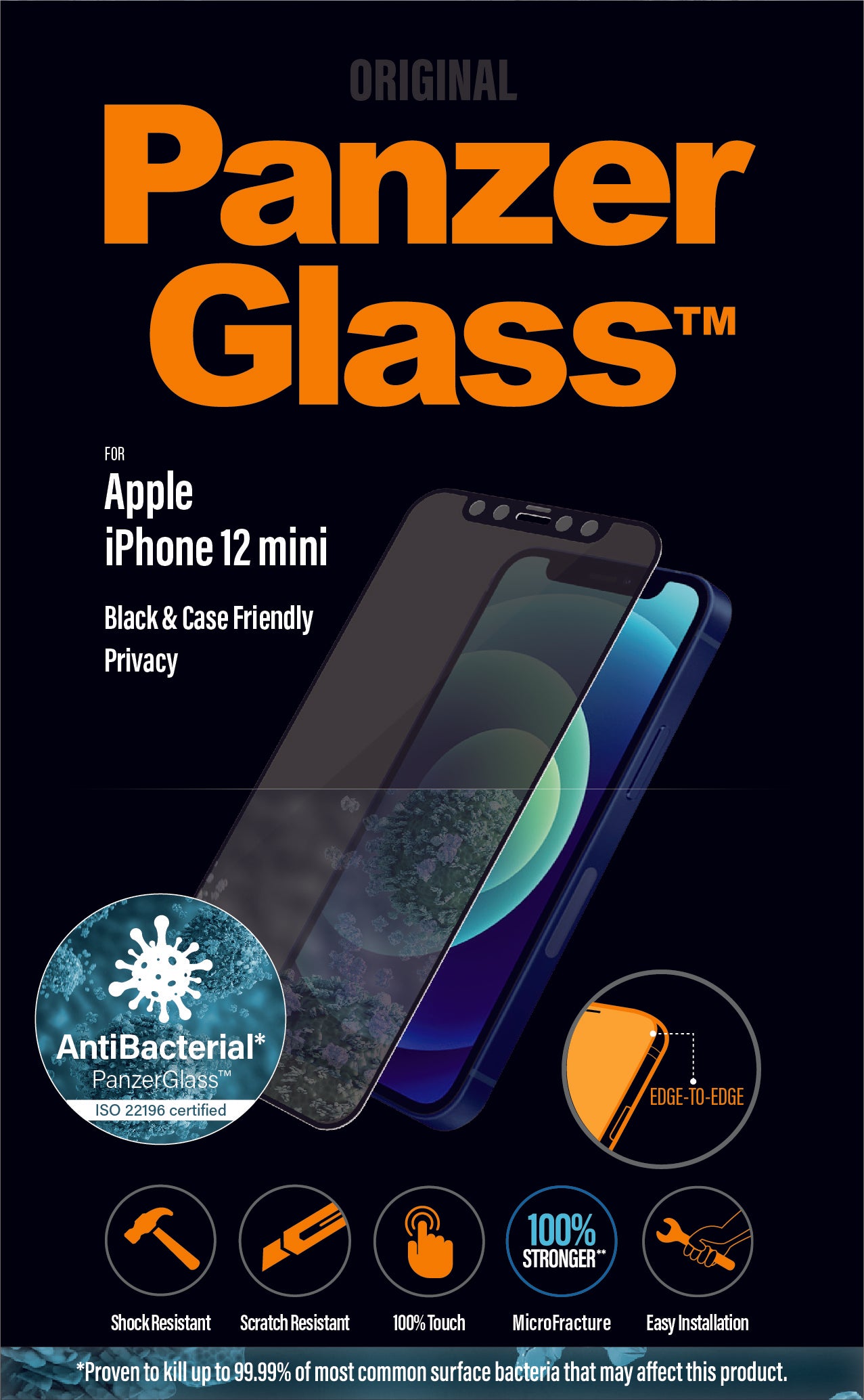 PanzerGlass for iPhone 12 mini CF Privacy AB - Black