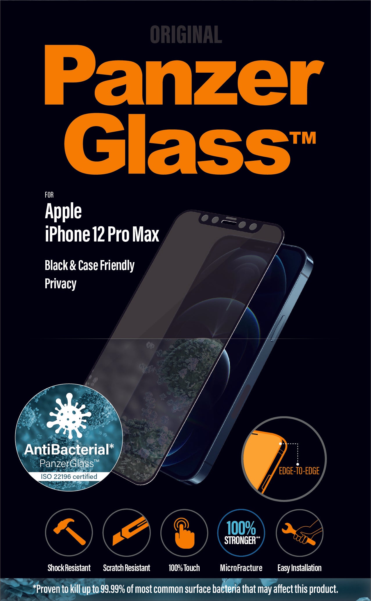 PanzerGlass for iPhone 12 Pro Max CF Privacy AB - Black