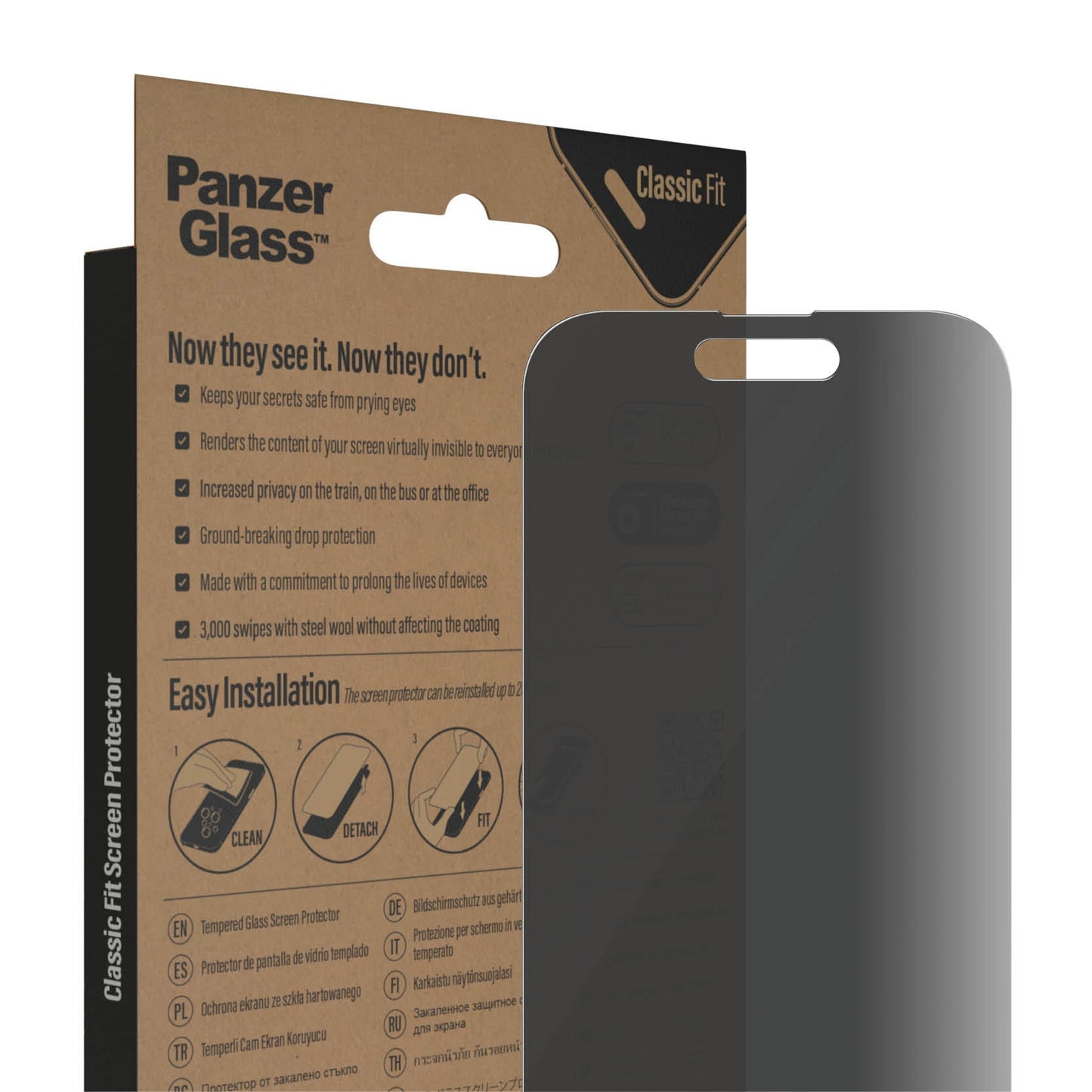 PanzerGlass™ Classic Fit Privacy Screen Protector for iPhone 14 Pro