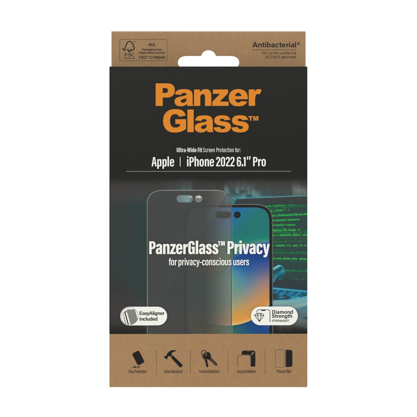 PanzerGlass™ Ultra-Wide Fit Privacy Screen Protector for iPhone 14 Pro